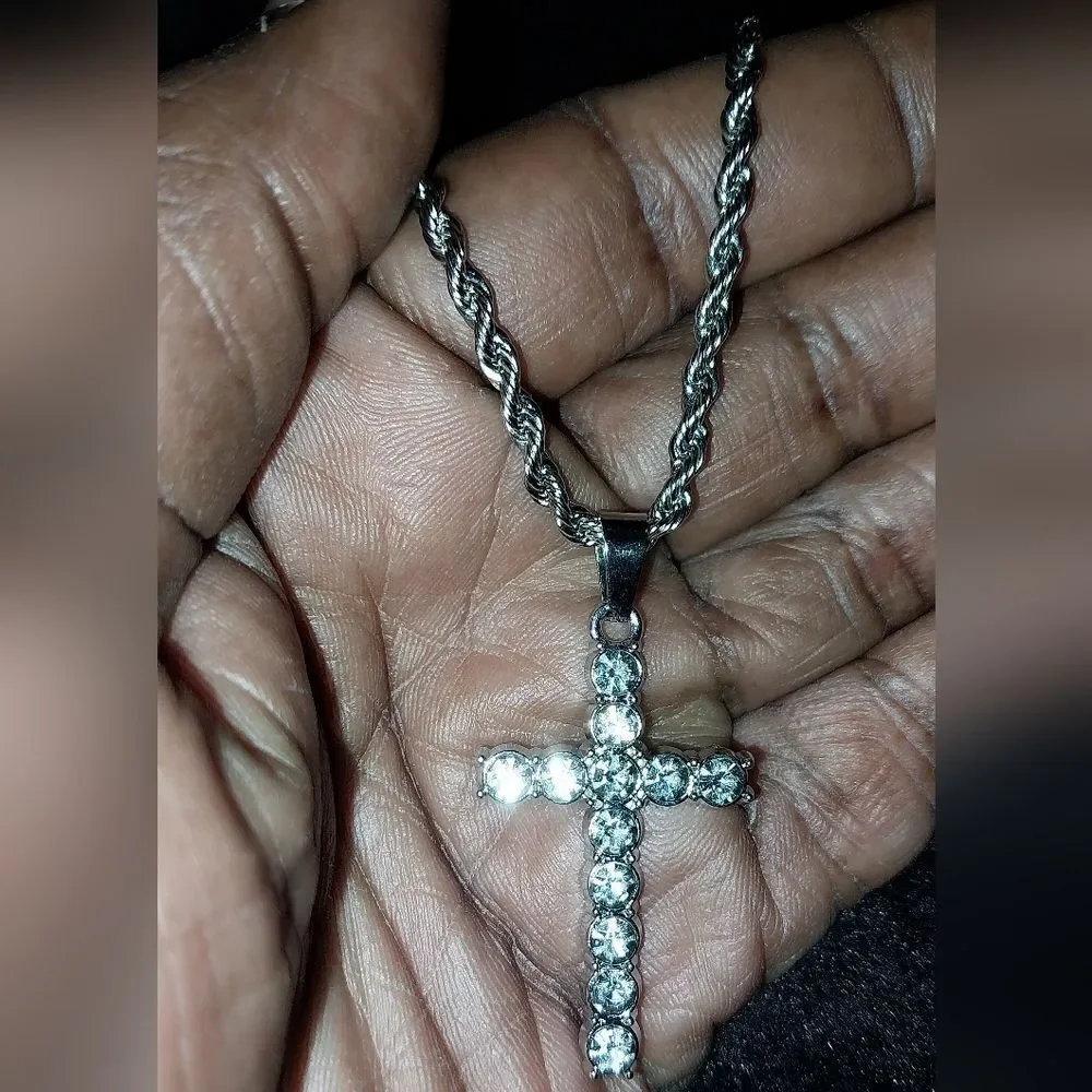 24-inch sparkling Cross pendant necklace